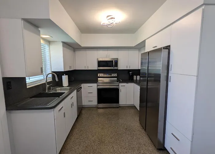 Modern Oasis! Walk To Beach, King Bed, Backyard & Workspace